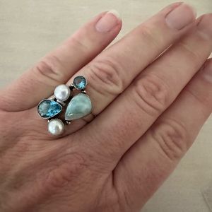 2 Piece Larimar Earrings and Ring